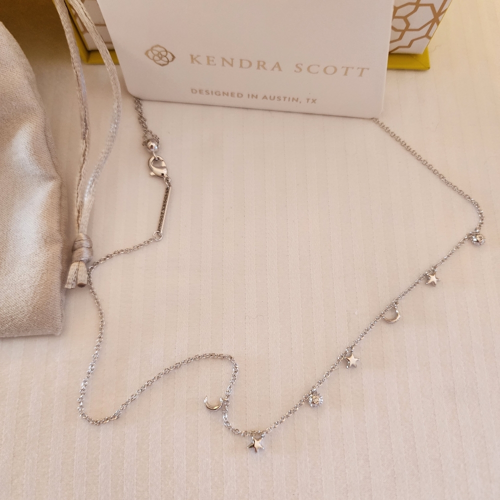 Kendra Scott Silver Celestial Charm Necklace. 19.5 Inches Long - Picture 5 of 7